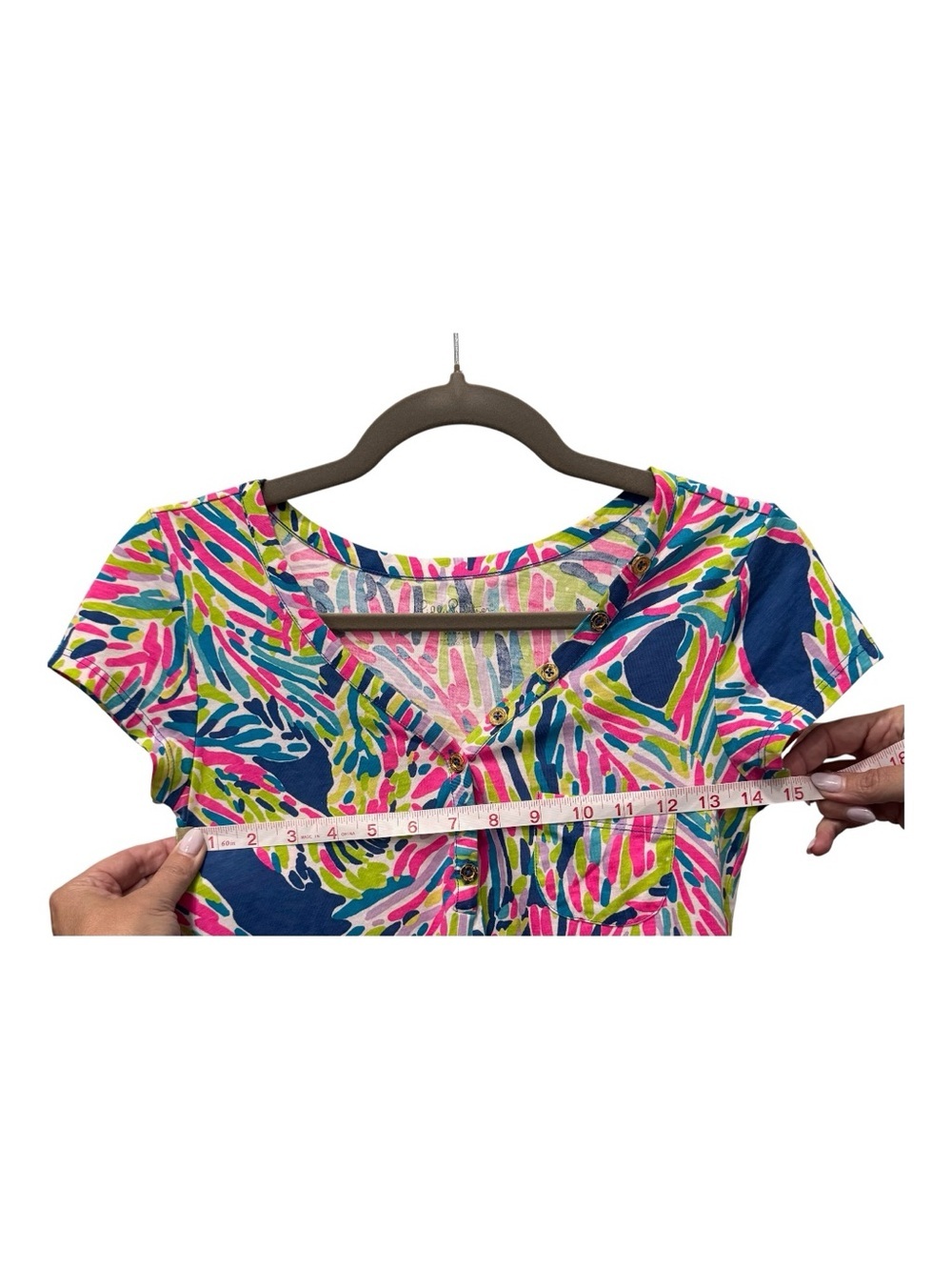 Lilly Pulitzer Palmyra Cotton Printed T-Shirt Dress Size XS Tropical Palm Print - Picture 5 of 7